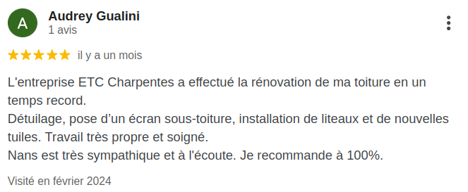 Rénovation toiture Tramolé