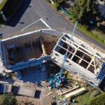 Rénovation charpente : Vue aérienne de la charpente traditionnelle